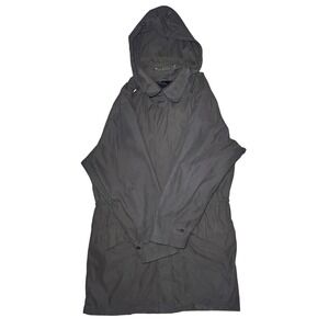 London Fog Hooded Parka Jacket Charcoal Grey Medium Reg Full Zip